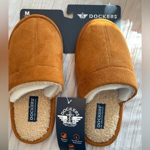 Dockers Kids Tan Slip-On Memory Foam Slippers